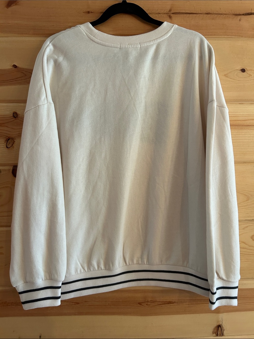 NWT Z Supply Ivory Crewneck Sweatshirt with Black 'GAME DAY' Pennant, Size L - Picture 5 of 5